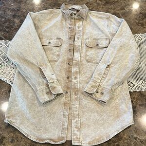 VTG Carhartt Rugged Outdoor Tan Acid Wash Destroyed Streetwear Shirt Jacket M